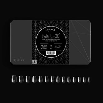 Apres - Gel-X Natural Coffin Extra Short Box of Tips 2.0, 600pcs-1